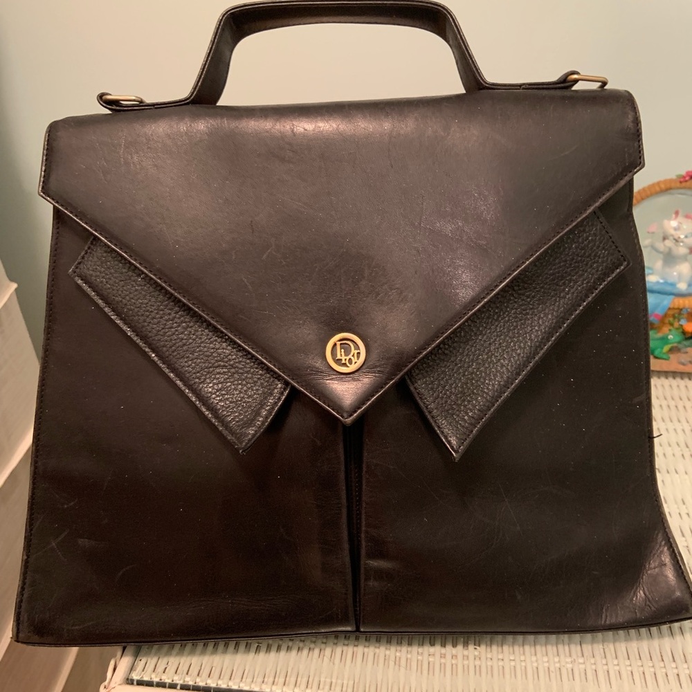 Vintage Dior Strapped black satchel
